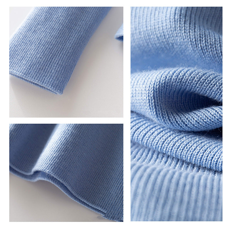 Dame Elegant strikpullover med høj hals og side-slids Stilla