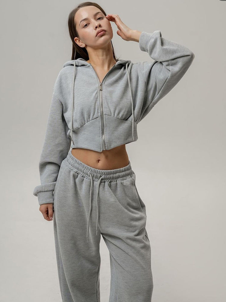 Kvinder afslappet sweatshirt og joggingbukser sæt med høj krave og løs pasform Skovae