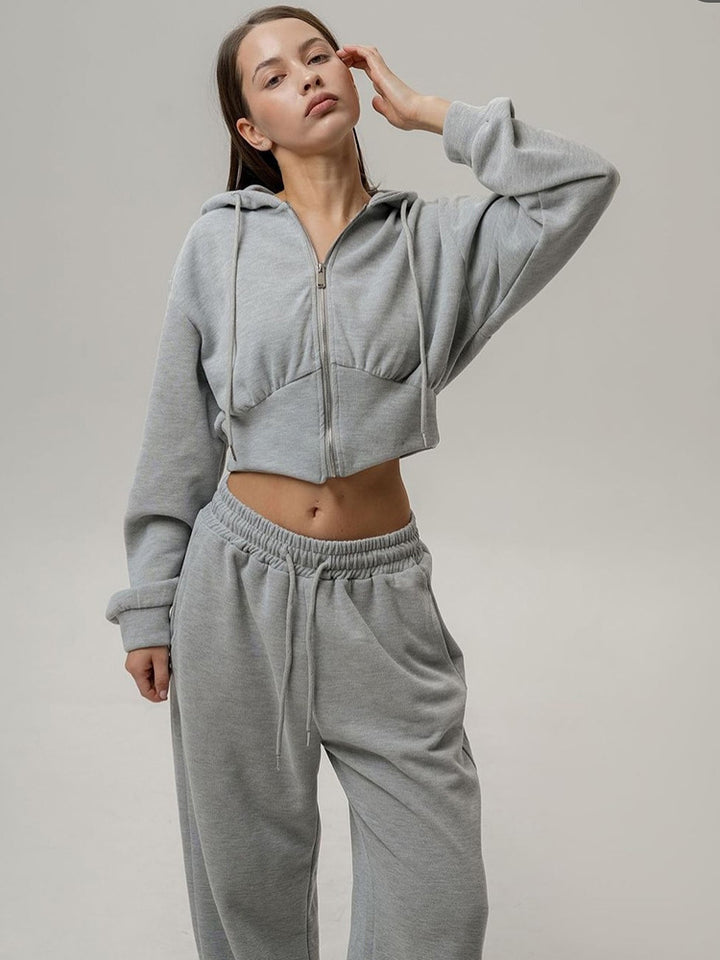 Kvinder afslappet sweatshirt og joggingbukser sæt med høj krave og løs pasform Skovae