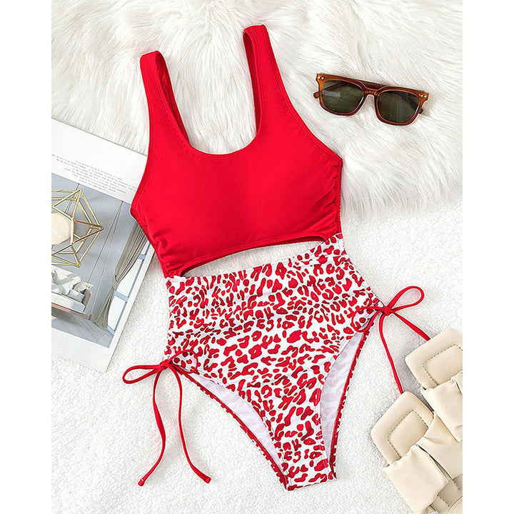 Dame Cut-Out Badedragt med moderigtigt Leopardprint Skovae