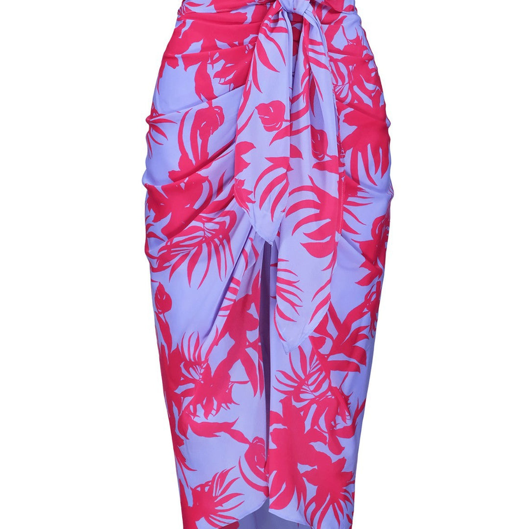 Dame chiffon nederdel med florale mønstre og asymmetrisk kant Stilla