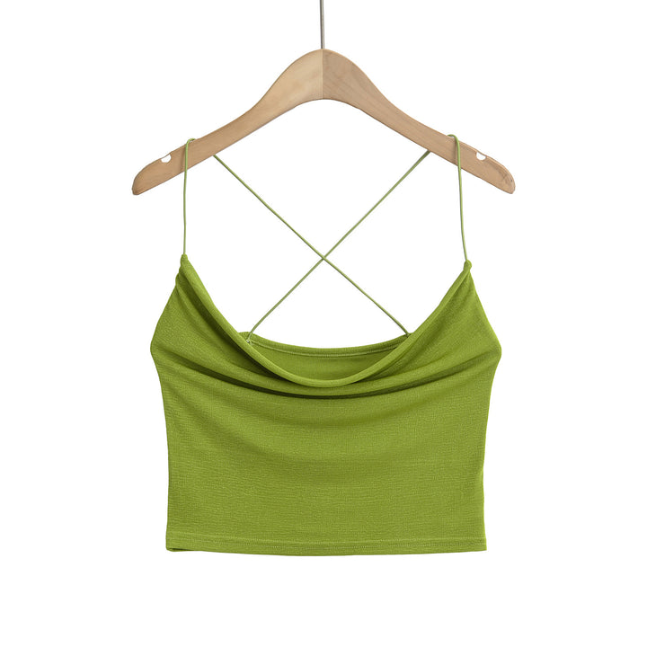 Dame Crop-top med elegant omslagseffekt og åndbare stropper Stilla