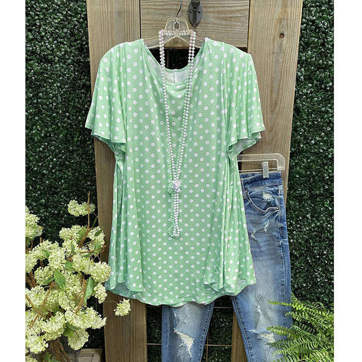 Dame Polka Dot Loose-Fit Tunika Top Stilla