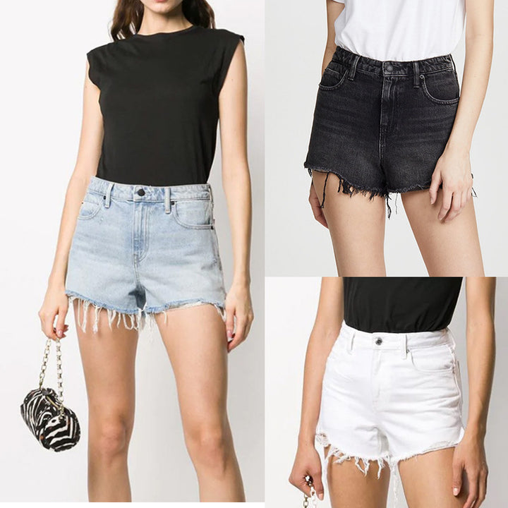 Dame slibede Vintage Jeansshorts Stilla
