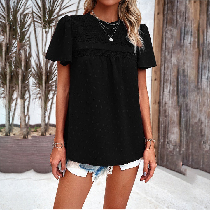Damebluse med fine broderidetaljer og afslappet snit Stilla