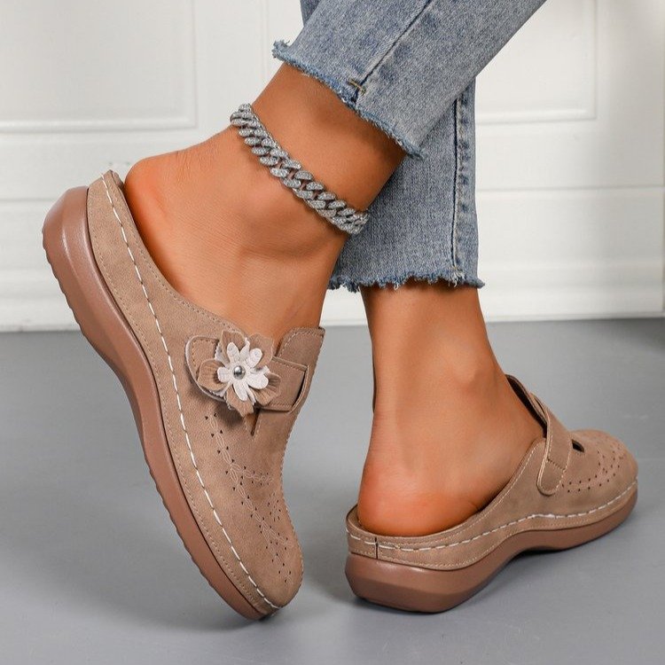 Dame Clogs med komfortabelt blomsterdesign og anatomisk fodseng Stilla