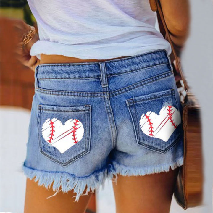 Dame shorts i ødelagt design Skovae