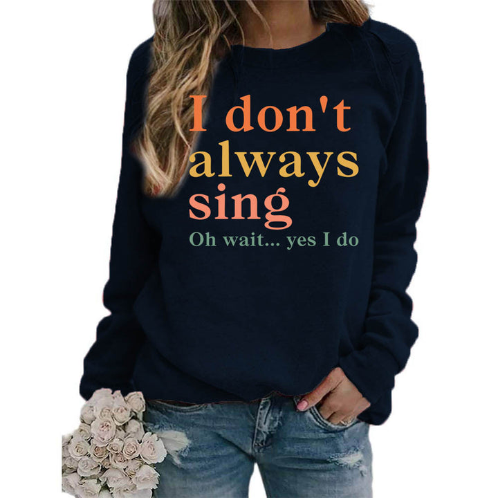 Dame sweatshirt med kreativt slogan og komfortabel pasform Stilla