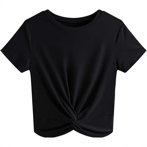 Dame kortærmet T-shirt med knude Stilla