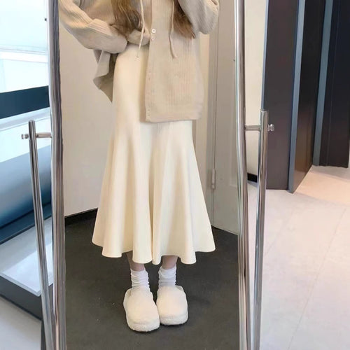 Dame Elegant Cardigan Sæt med Kontrast Detaljer og Knap Lukning Stilla