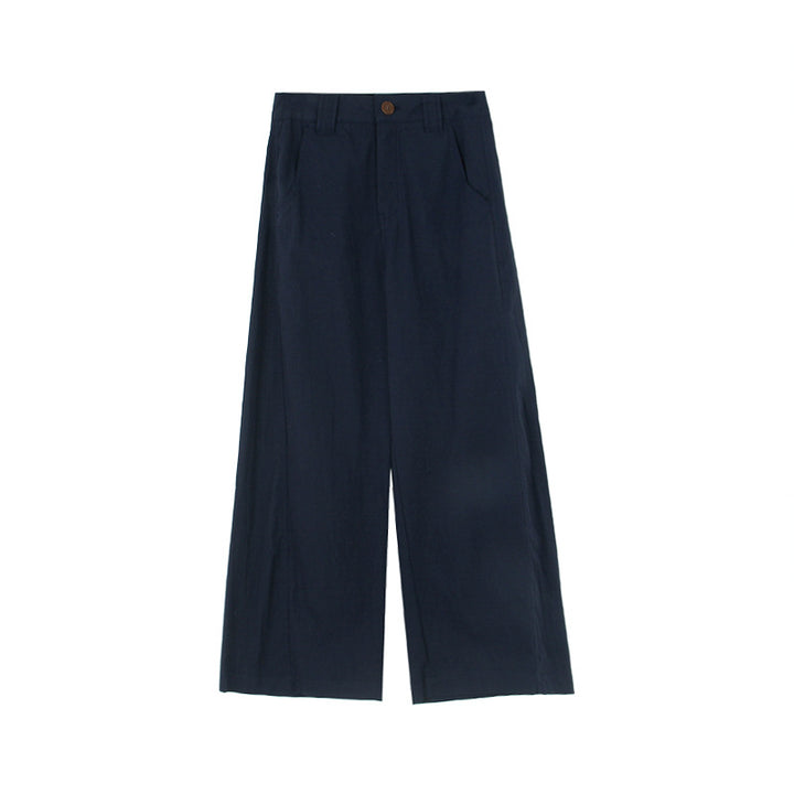 Dame bred High-Waist Bukser i urbant stil med elastisk talje og sidelommer Stilla