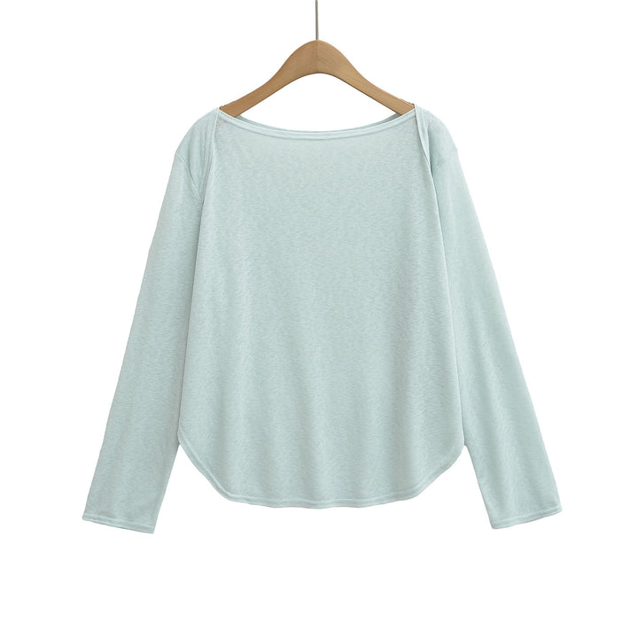 Damer afslappet oversized longsleeve T-shirt med rundet kant og blødt bærekomfort Stilla