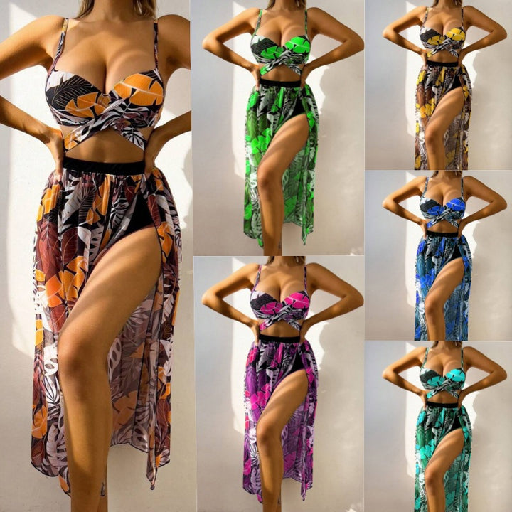 Dame bikini sæt med elegant indpakningsdesign og sofistikeret blomster mønster Stilla