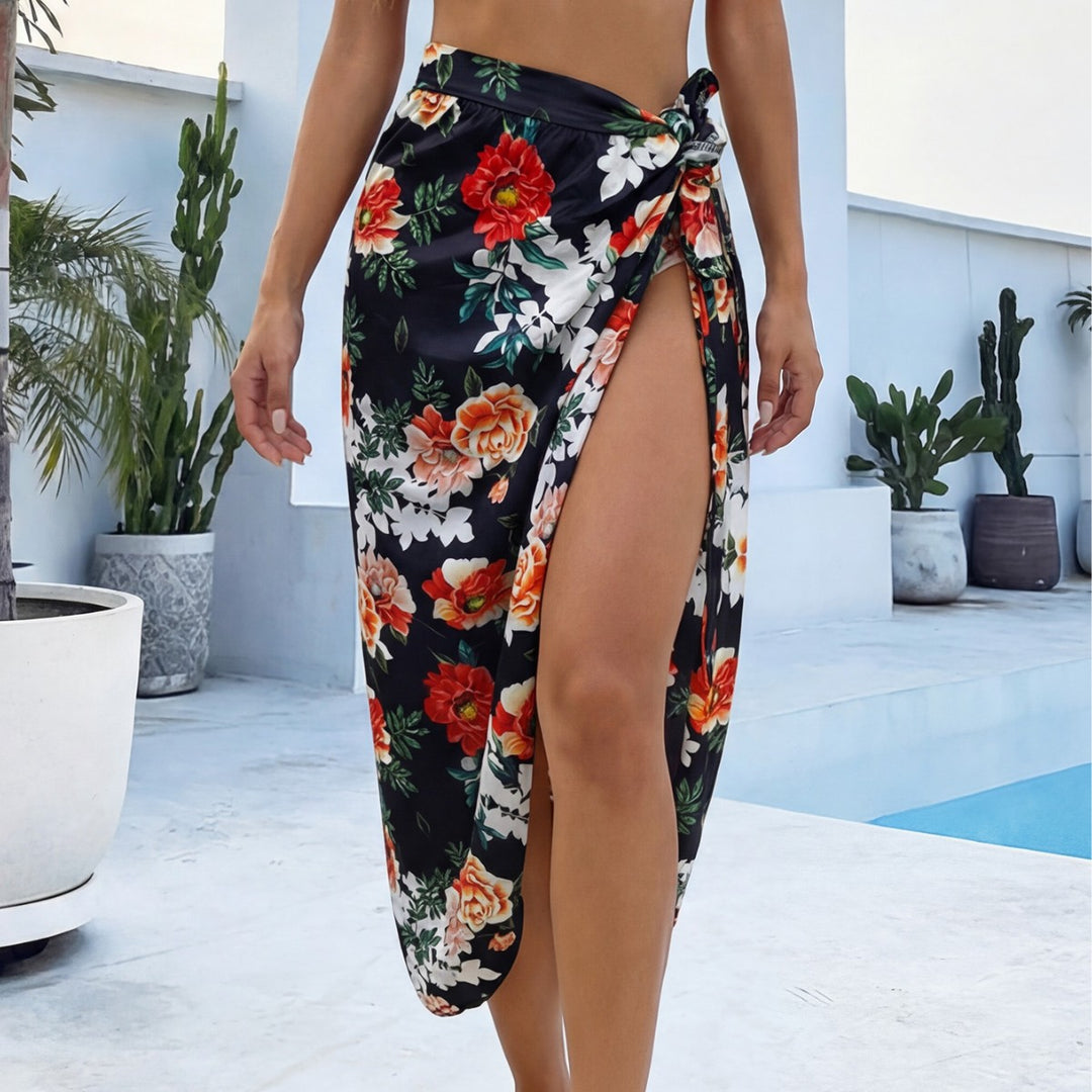 Dame elegant Floral-langkjole med sidelids Skovae