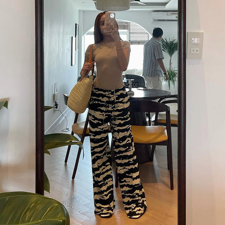 Dame behagelig pyjamasbuks med motiverende print Skovae