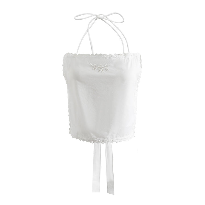 Damer Top med fine stropper og broderet detalje Stilla