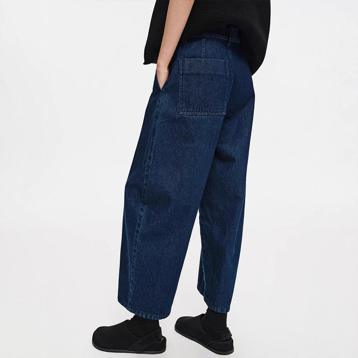 Dame vidde Denim-jeans med høj talje og afslappet snit Stilla