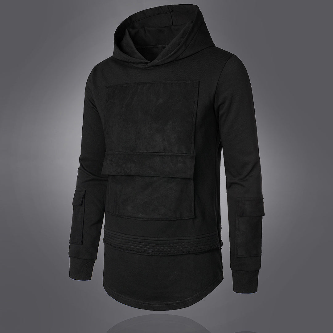 Herrer Stilfuld Højkrave Hoodie med Multifunktionslomme Design Stilla