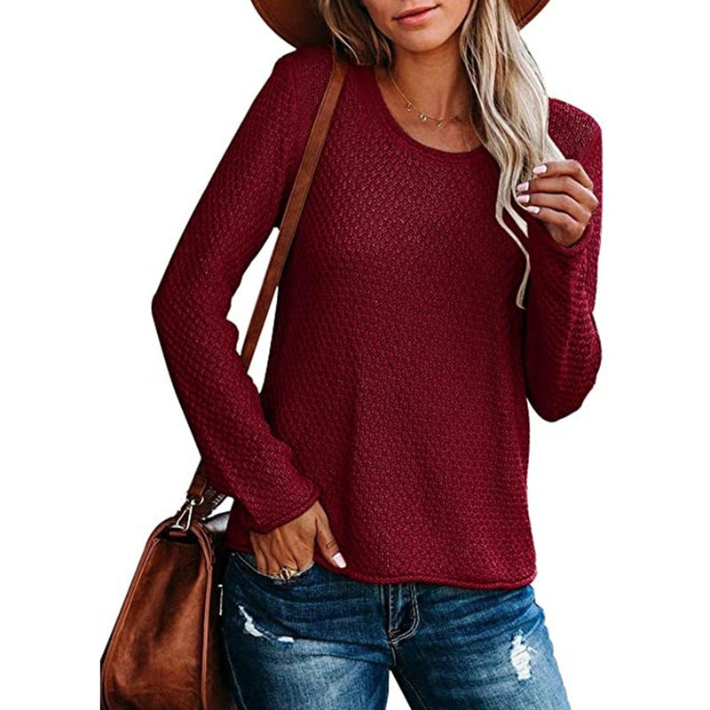 Kvindernes casual strikket sweater med tekstureret stinglook Stilla