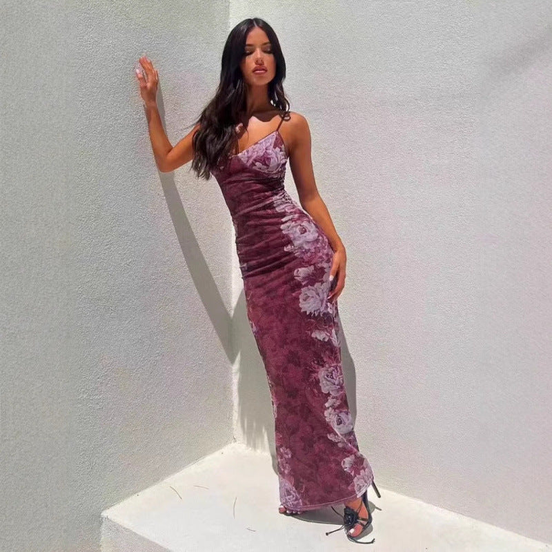 Dame Elegant Floral Slipkjole Stilla