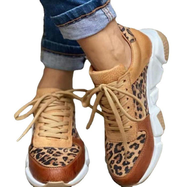 Dame Sporty Sneakers med markant leopardmønster og skridsikker sål Stilla