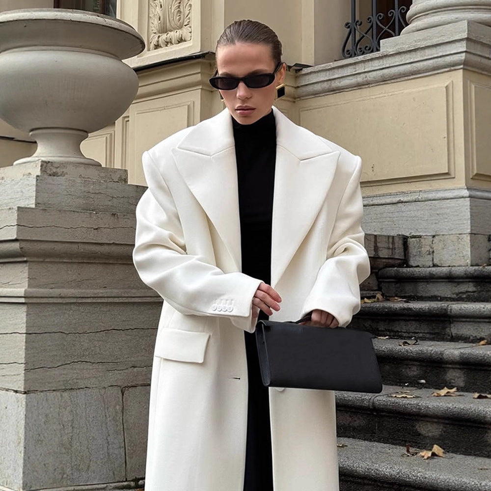 Dame oversized Uldfrakke Stilla