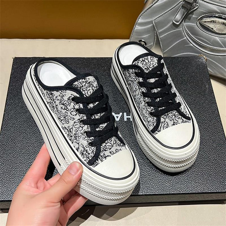 Dame Chunky Sneakers-Pantoletten i moderigtigt design med høj plateau Stilla