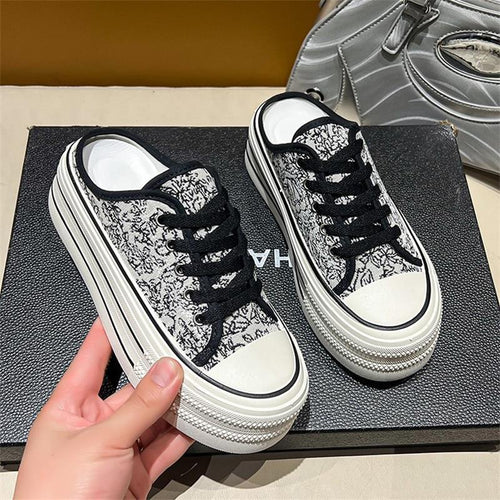 Dame Chunky Sneakers-Pantoletten i moderigtigt design med høj plateau Stilla