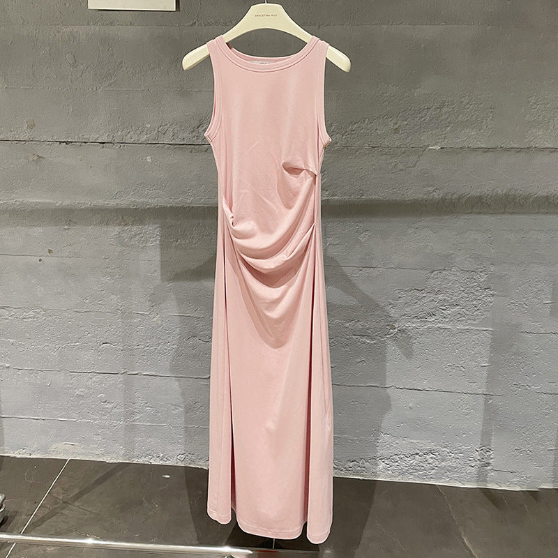 Dame ærmeløs maxikjole med kunstnerisk draperingseffekt Stilla