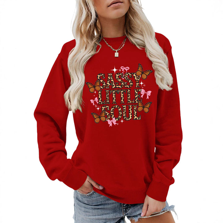 Kvinders sweatshirt med kunstnerisk sommerfugledesign Stilla