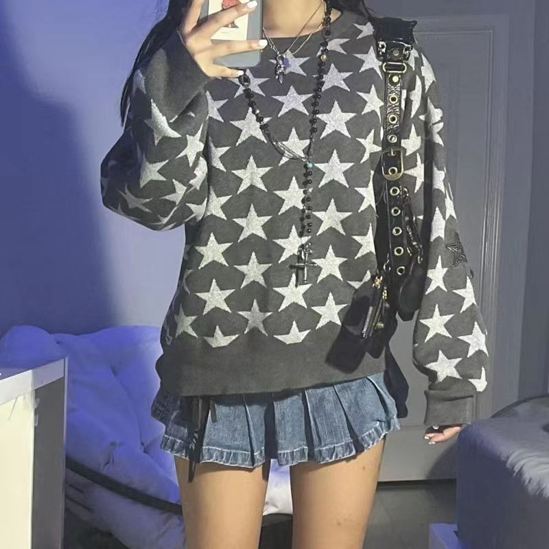 Dame Sweatshirt med stjernemotiv Stilla