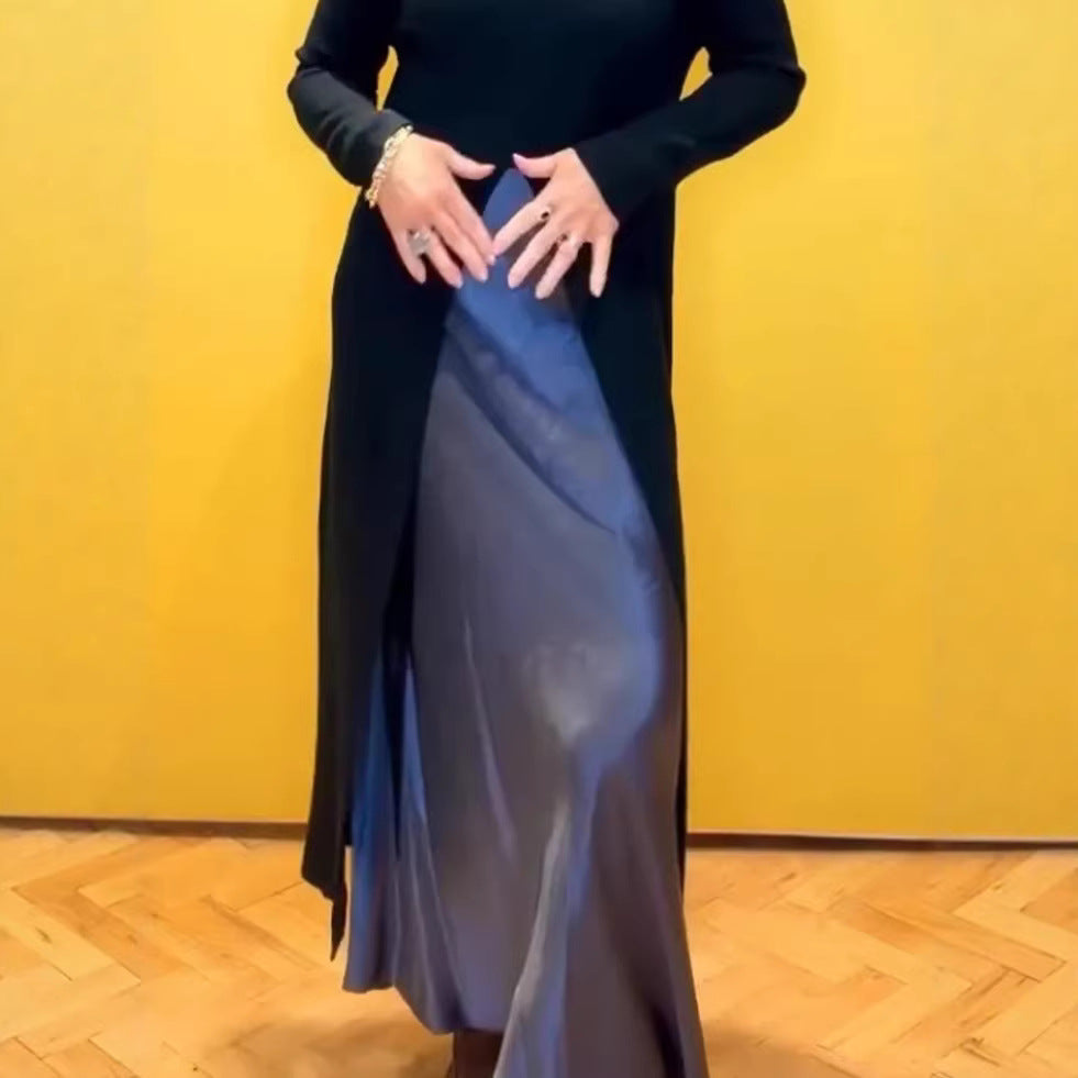 Kvinders elegante maxi kjole med raffineret sideslids Stilla