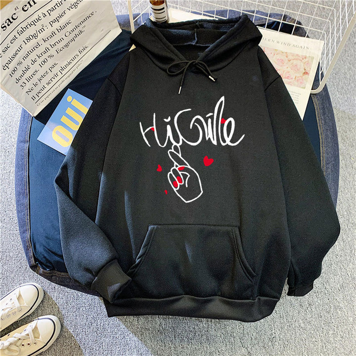 Dame hoodie med kreativt grafisk design Skovae