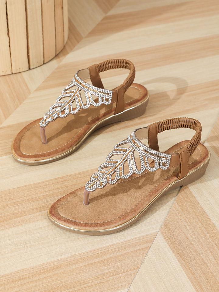 Dame Elegante Tåsplit Sandaler med Glimmer Accenter Stilla