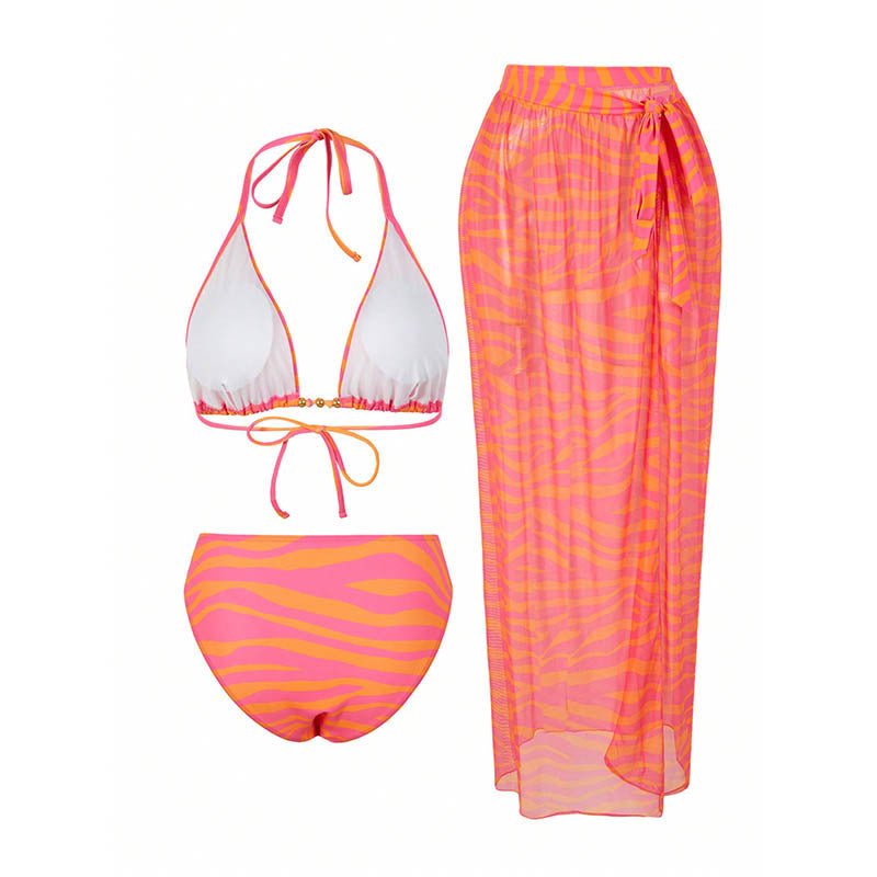 Dame bikini-sæt med feminint snit og elegant splitnederdel Stilla