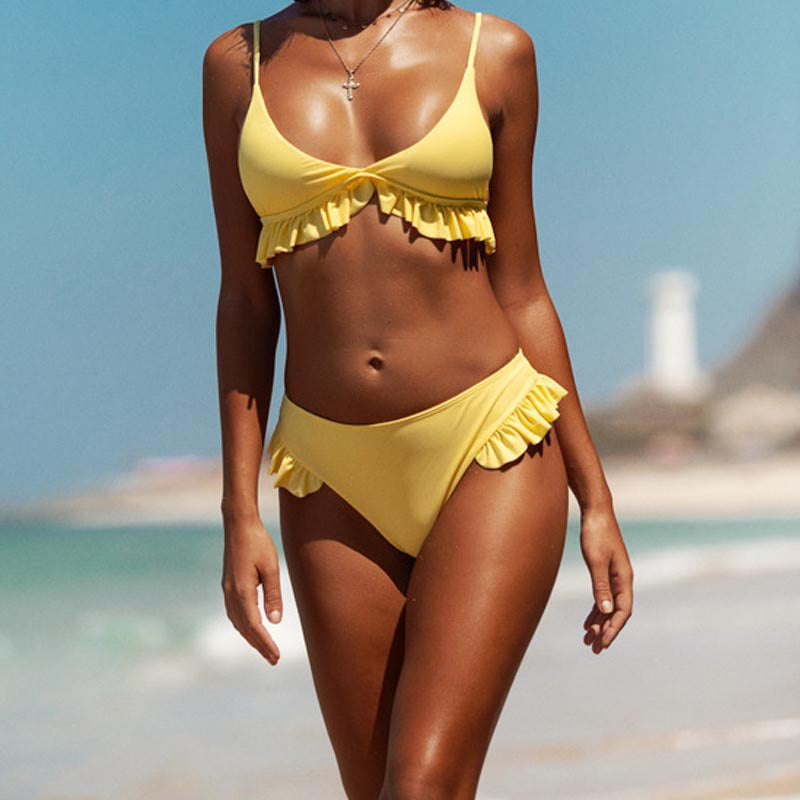 Dame Bikini-sæt med flæse-design Skovae