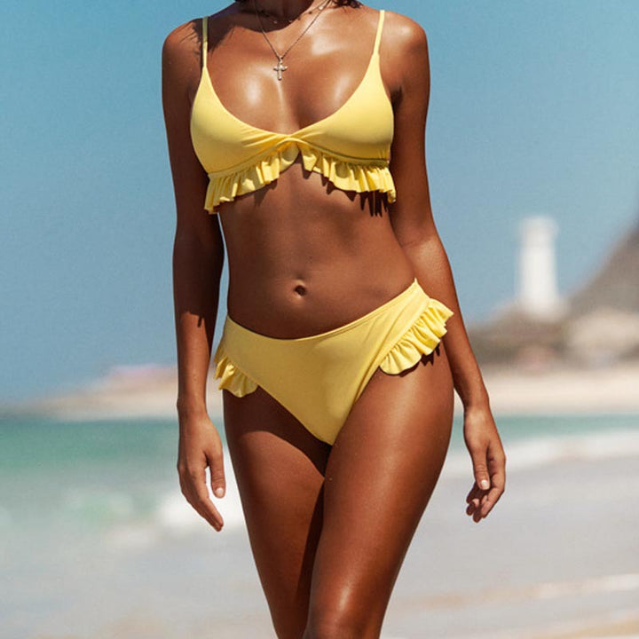 Dame Bikini-sæt med flæse-design Skovae