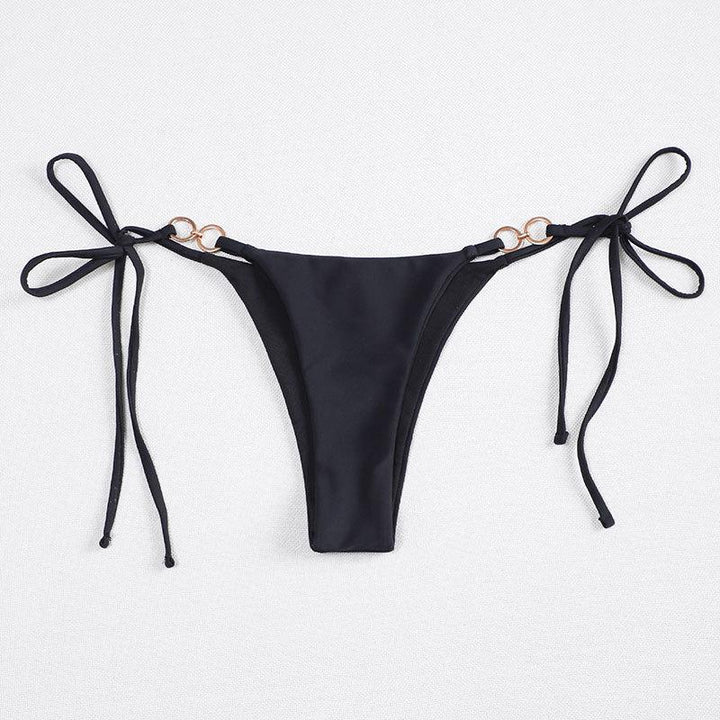 Dame bikini-bukser med justerbare stropper og elegant ringdetalje Skovae