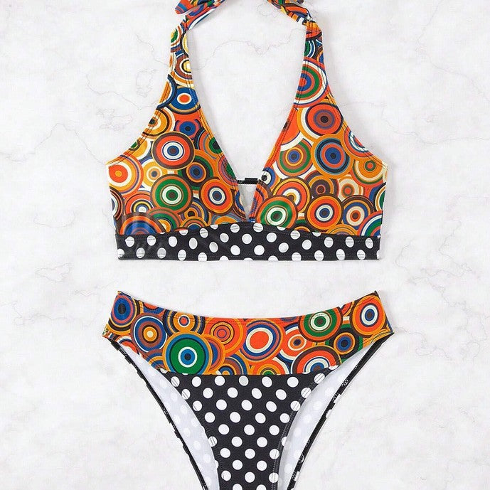 Dame bikini-sæt med iøjnefaldende geometrisk design og moderne snit Stilla