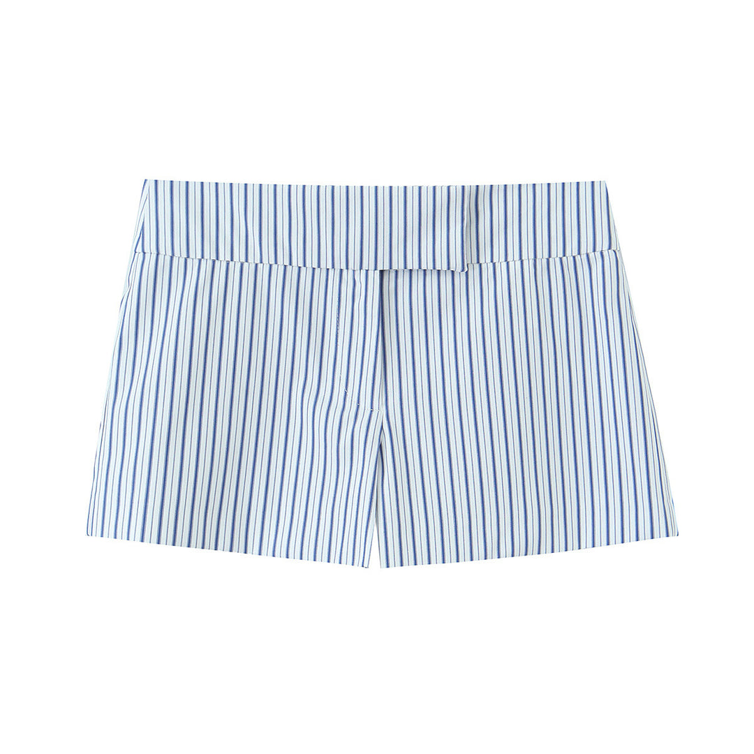 Dame elegante stribede shorts i klassisk skæring Skovae
