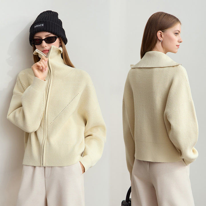 Dame mode oversized hoodie med lynlås Stilla