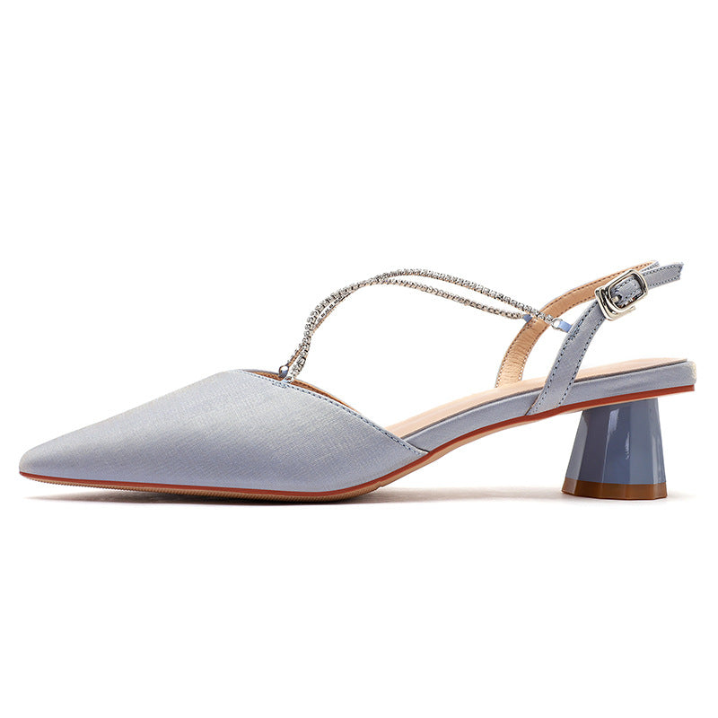 Dame Slingback spids hæle med stilfuld transparent blokhæle Stilla