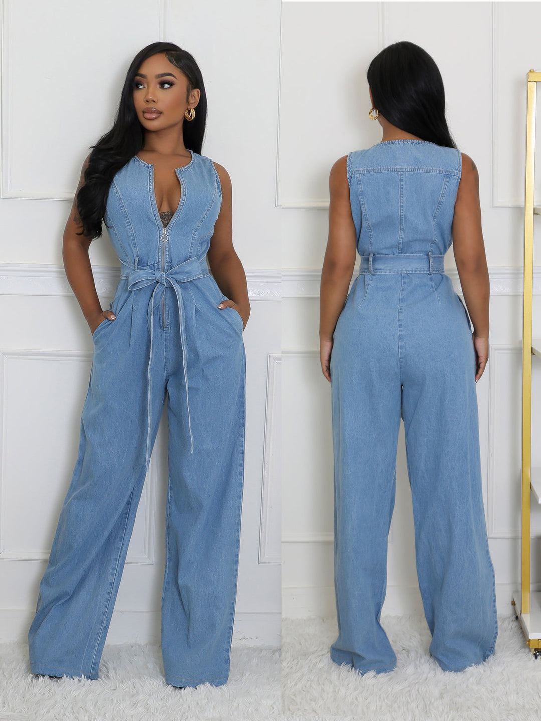 Dame Jeans Overall med tætsiddende snit Stilla