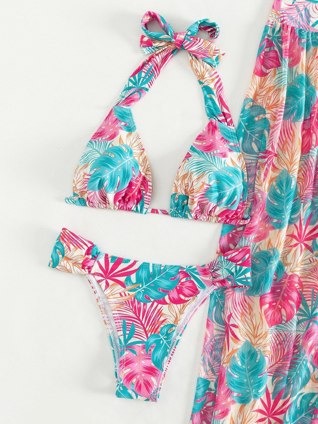 Dame To-delt Strand bikini sæt med floralt mønster og høj benudskæring Stilla