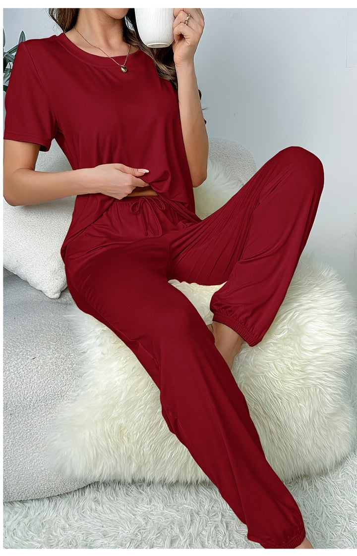 Dame Loungewear-sæt med elastisk talje og blødt stof Stilla