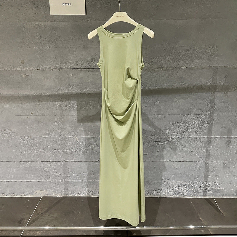 Dame ærmeløs maxikjole med kunstnerisk draperingseffekt Stilla