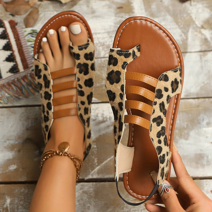 Dame Sling-sandaler med modigt leopardmønster og behagelig pasform Stilla