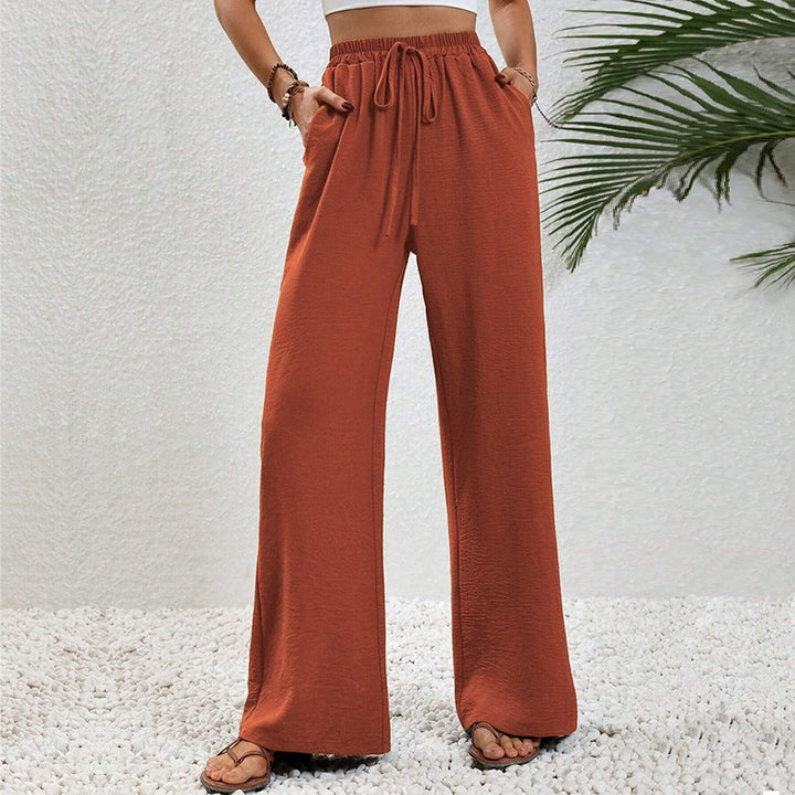 Dame bred fritidsbukser med elastisk linning og praktiske lommer Stilla
