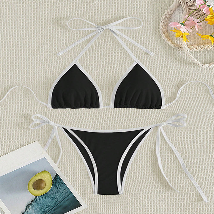 Dame Triangel-Bikini med justerbare bånd og glamorøse accenter Skovae