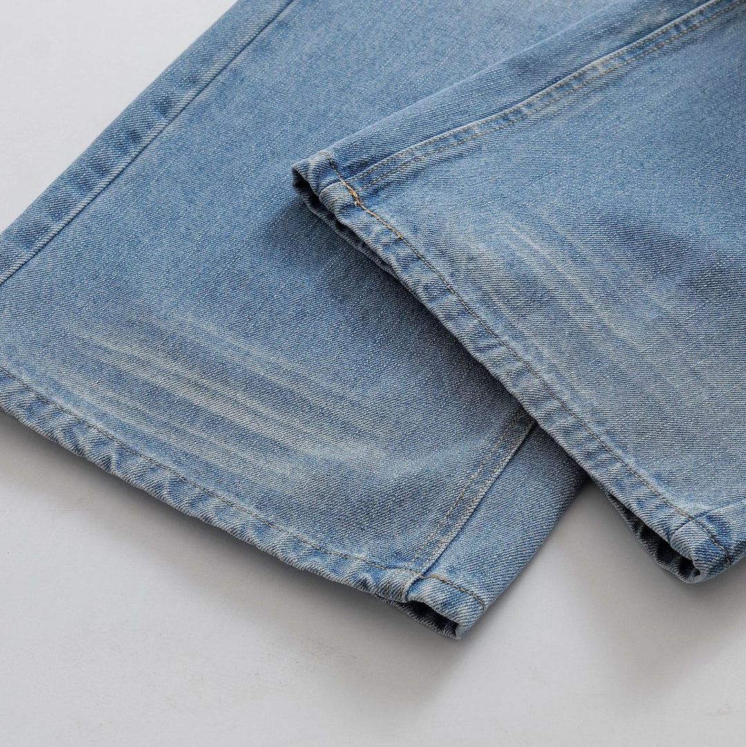 Dame vidde jeans med stilfuld used-look og høj talje Stilla